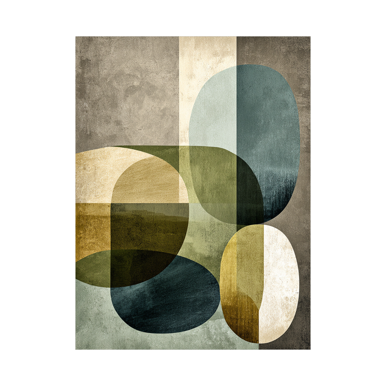Elegant Harmony – Abstract Art Print in Earthy Tones
