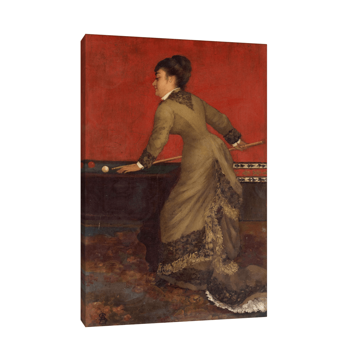 Elegant at Billiards, Alfred Stevens - ArtDeco Canvas