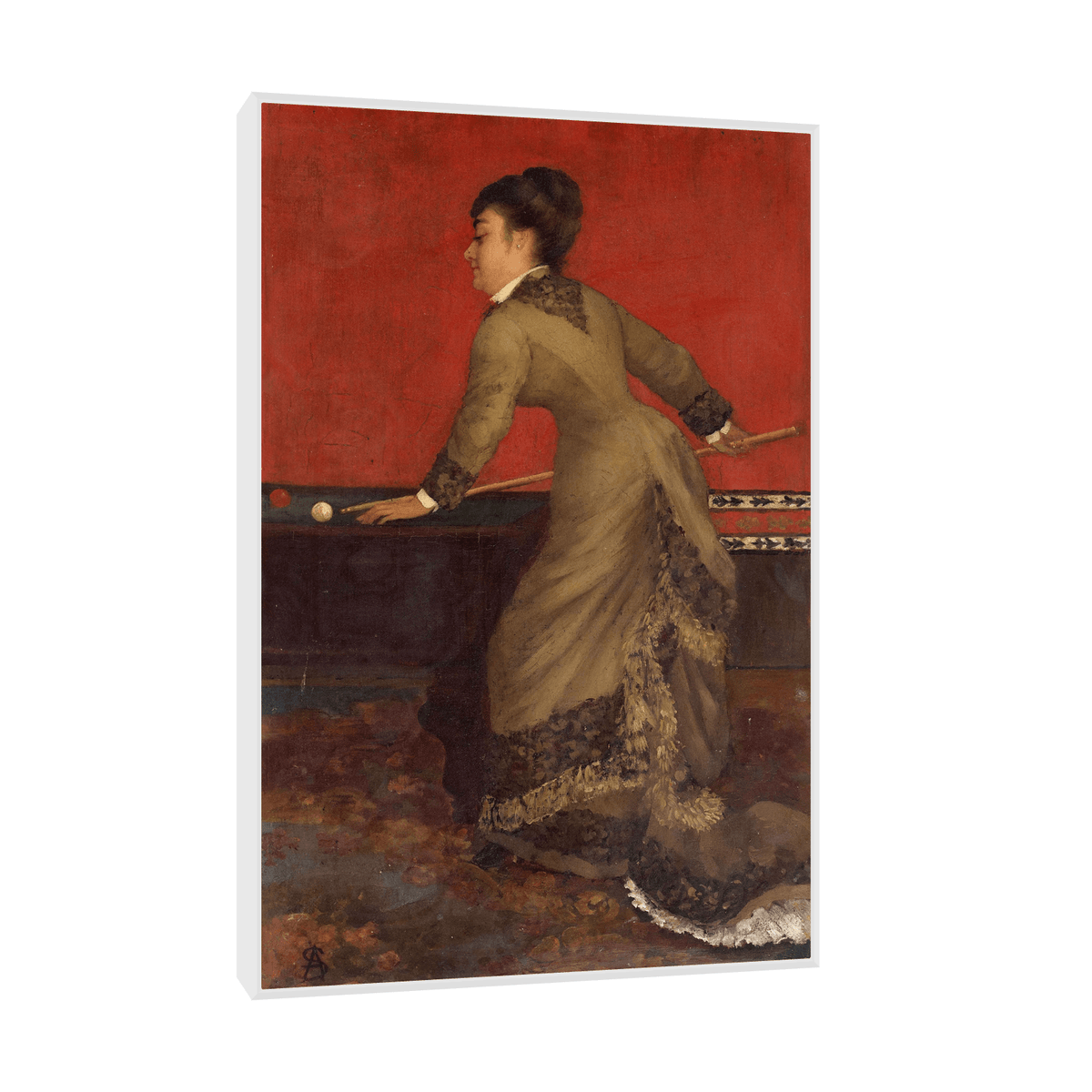 Elegant at Billiards, Alfred Stevens - ArtDeco Canvas