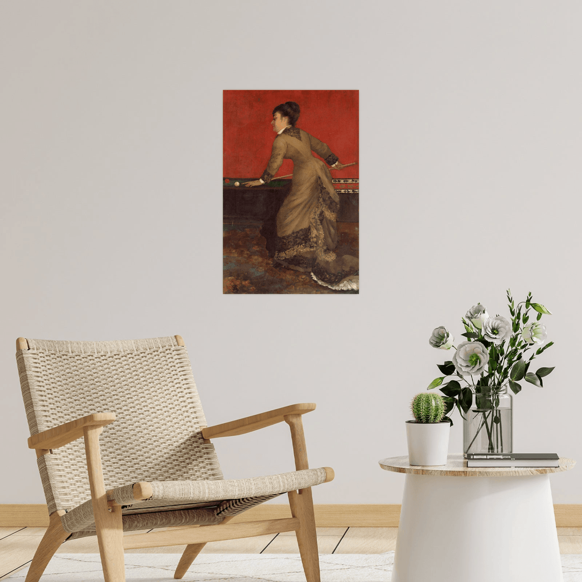 Elegant at Billiards, Alfred Stevens - ArtDeco Canvas