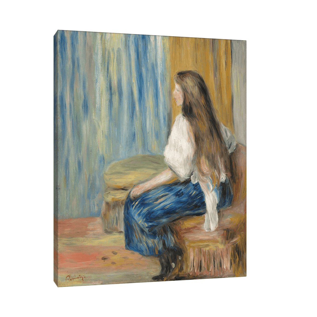 Femme aux longs cheveux, Pierre-Auguste Renoir - ArtDeco Canvas