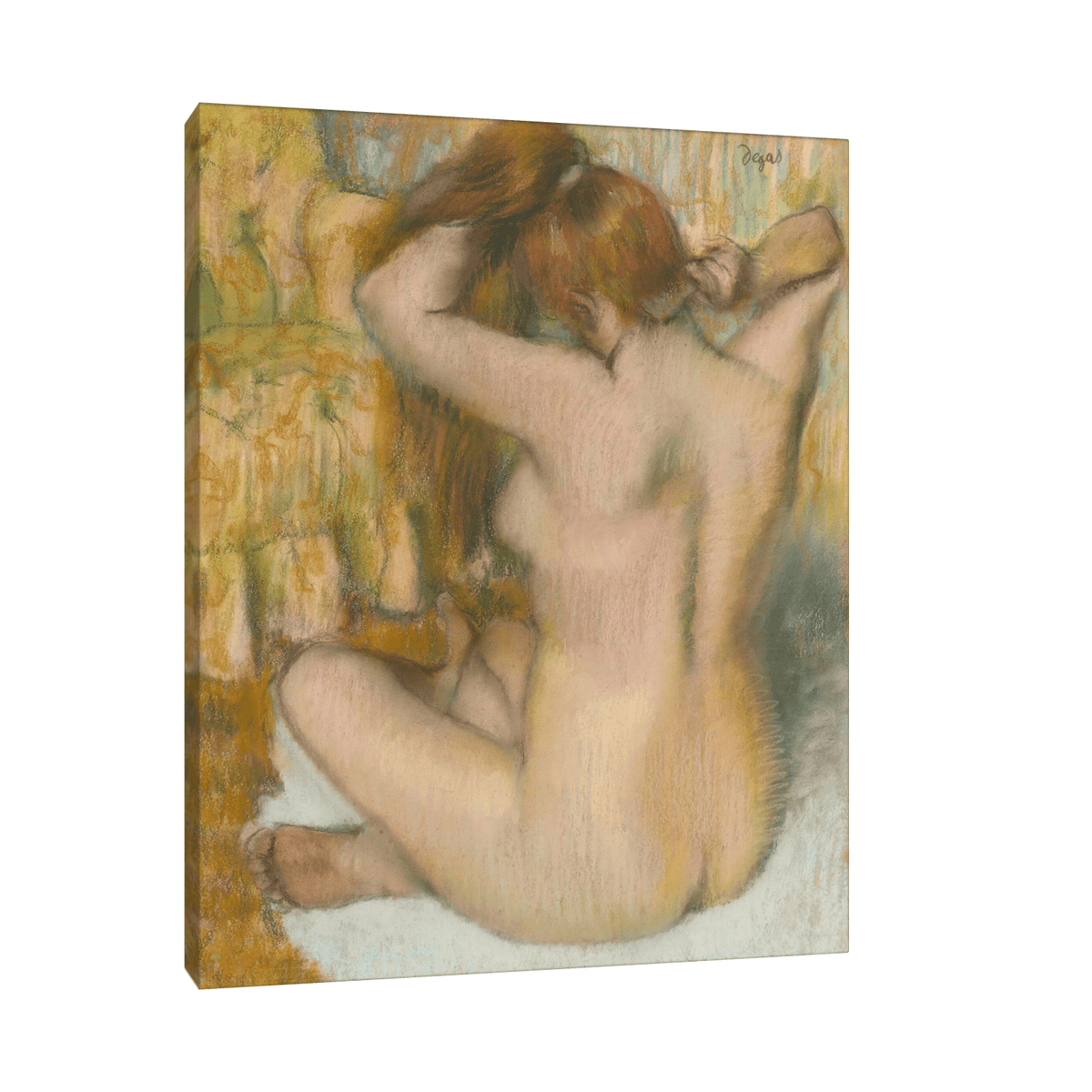 Femme nue, de dos, se coiffant, Edgar Degas - ArtDeco Canvas