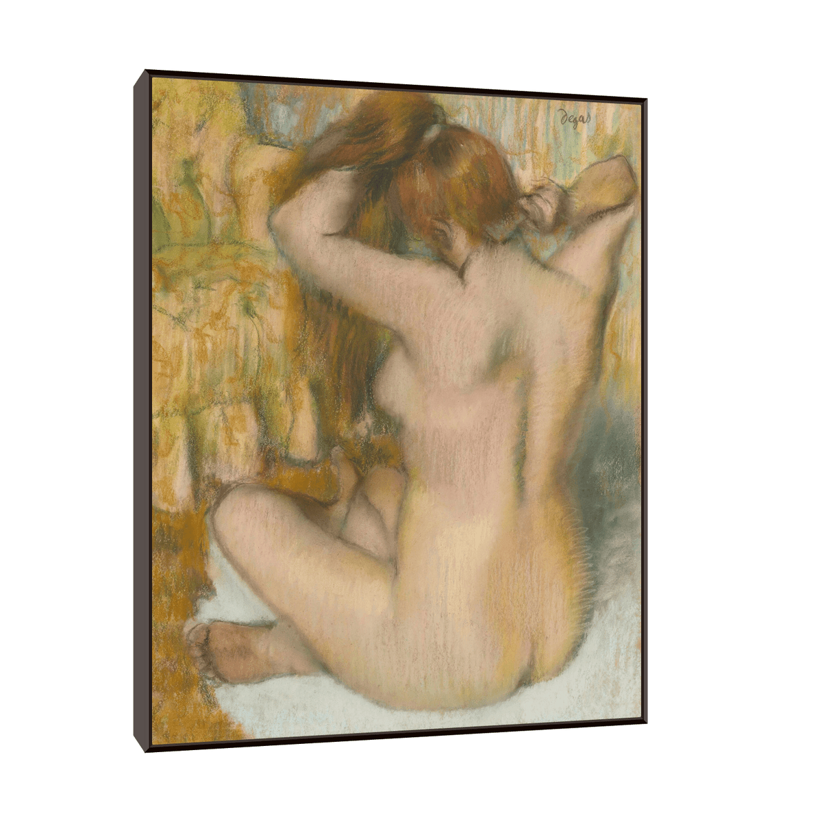 Femme nue, de dos, se coiffant, Edgar Degas - ArtDeco Canvas