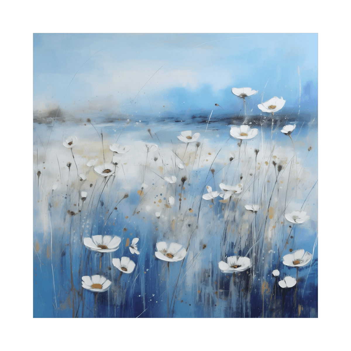 Field of white flowers - ArtDeco Canvas