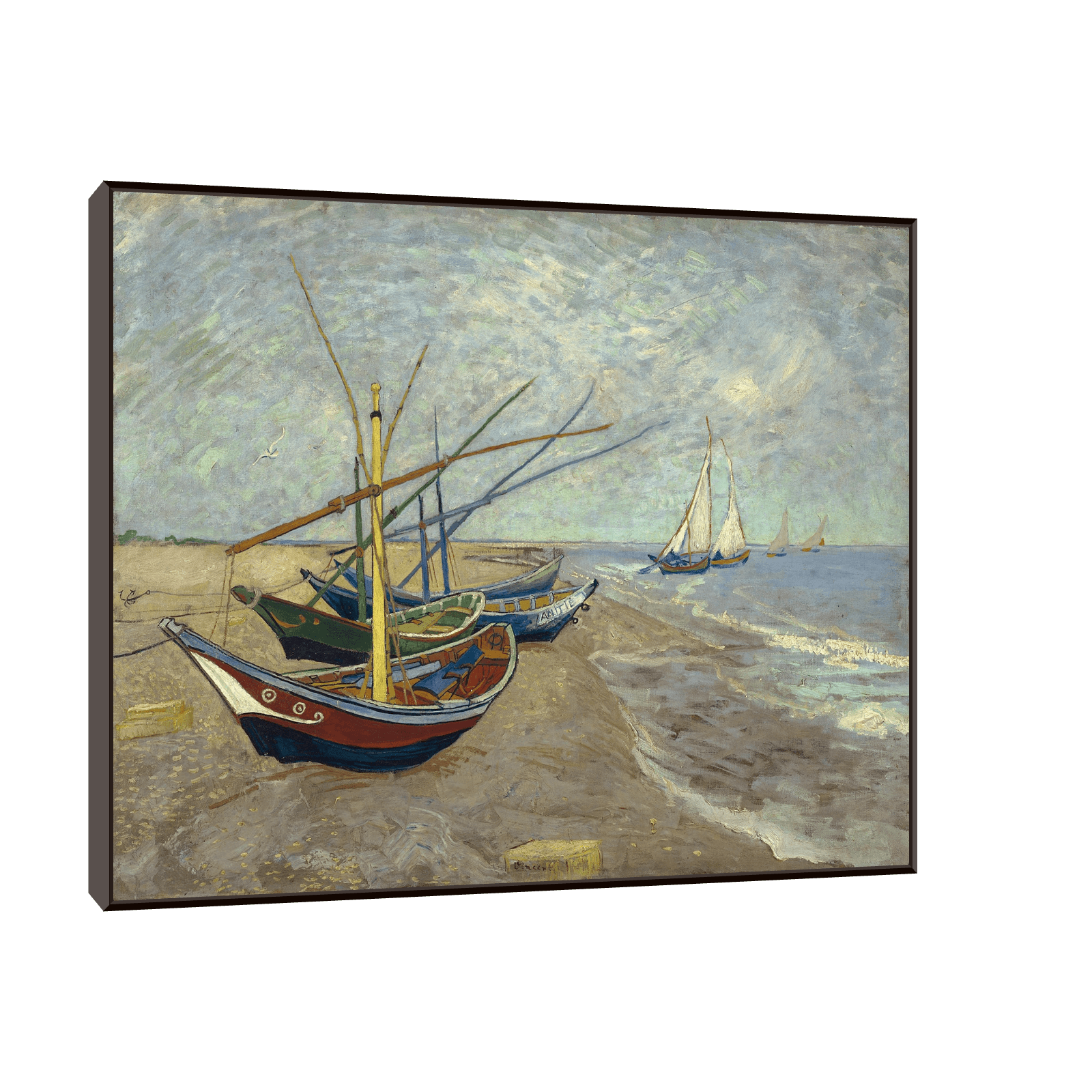 Fishing boats on the beach at Les Saintes, Vincent van Gogh - ArtDeco Canvas