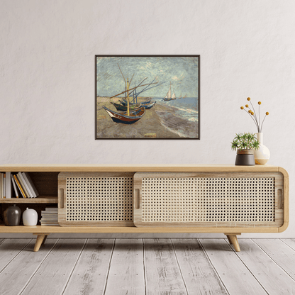 Fishing boats on the beach at Les Saintes, Vincent van Gogh - ArtDeco Canvas