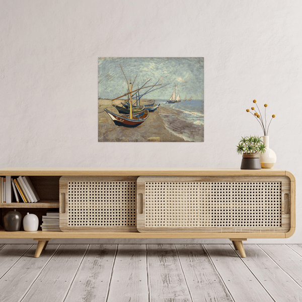 Fishing boats on the beach at Les Saintes, Vincent van Gogh - ArtDeco Canvas