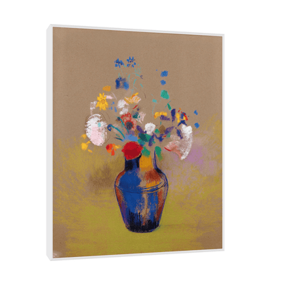 Fleurs Sur Fond Gris, Odilon Redon - ArtDeco Canvas