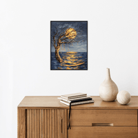 Flooded tree in the moonlight - ArtDeco Canvas