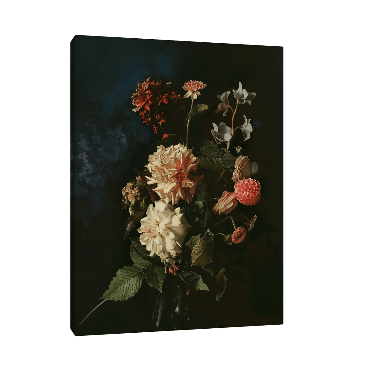 Floral arrangement on dark background - ArtDeco Canvas