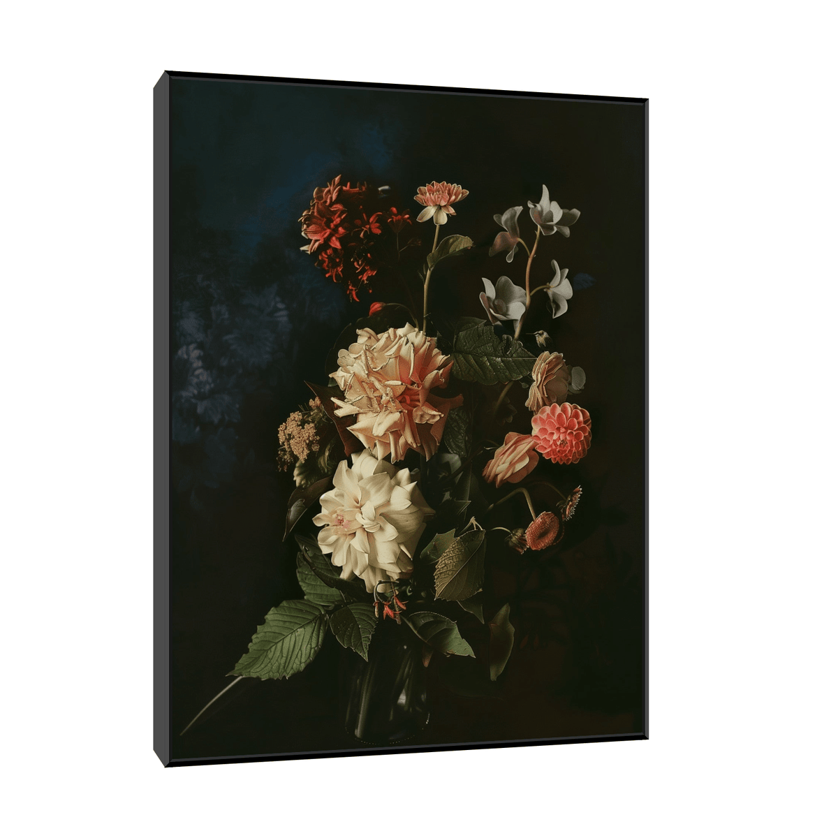 Floral arrangement on dark background - ArtDeco Canvas