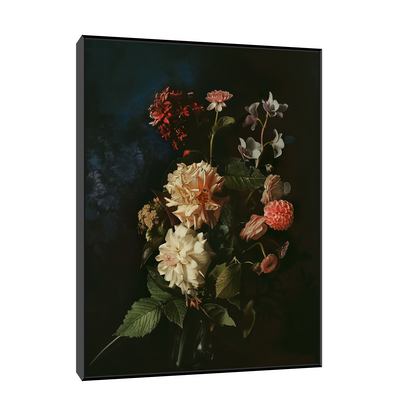 Floral arrangement on dark background