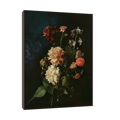 Floral arrangement on dark background