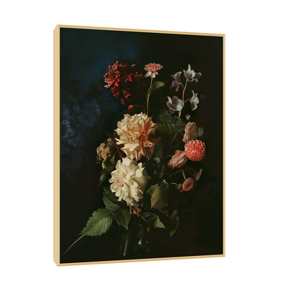 Floral arrangement on dark background