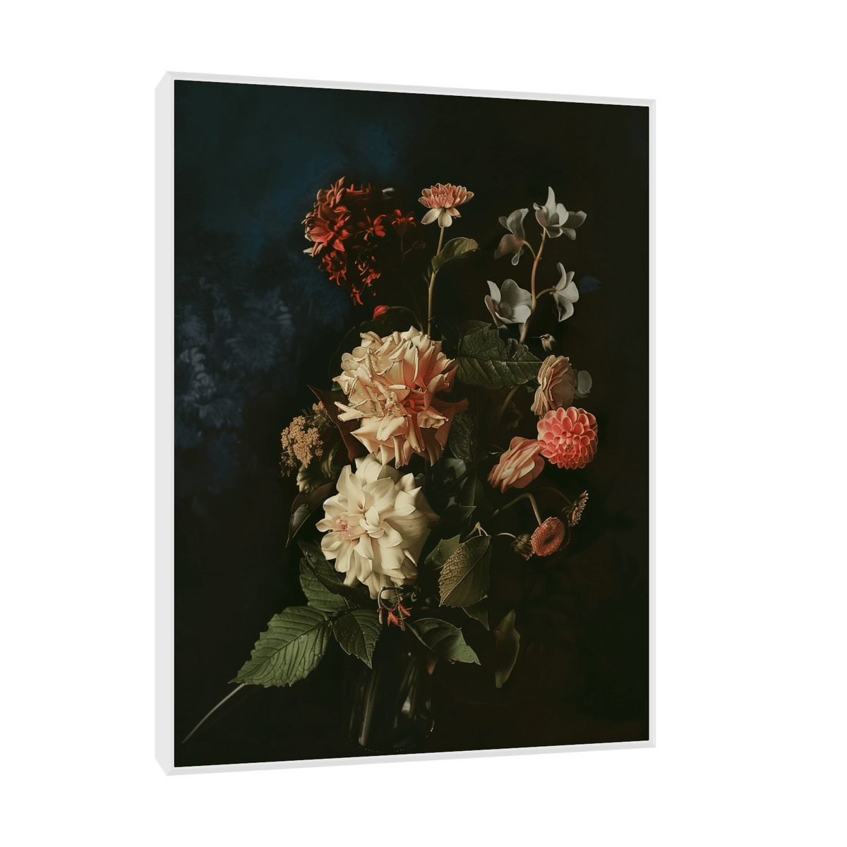 Floral arrangement on dark background - ArtDeco Canvas