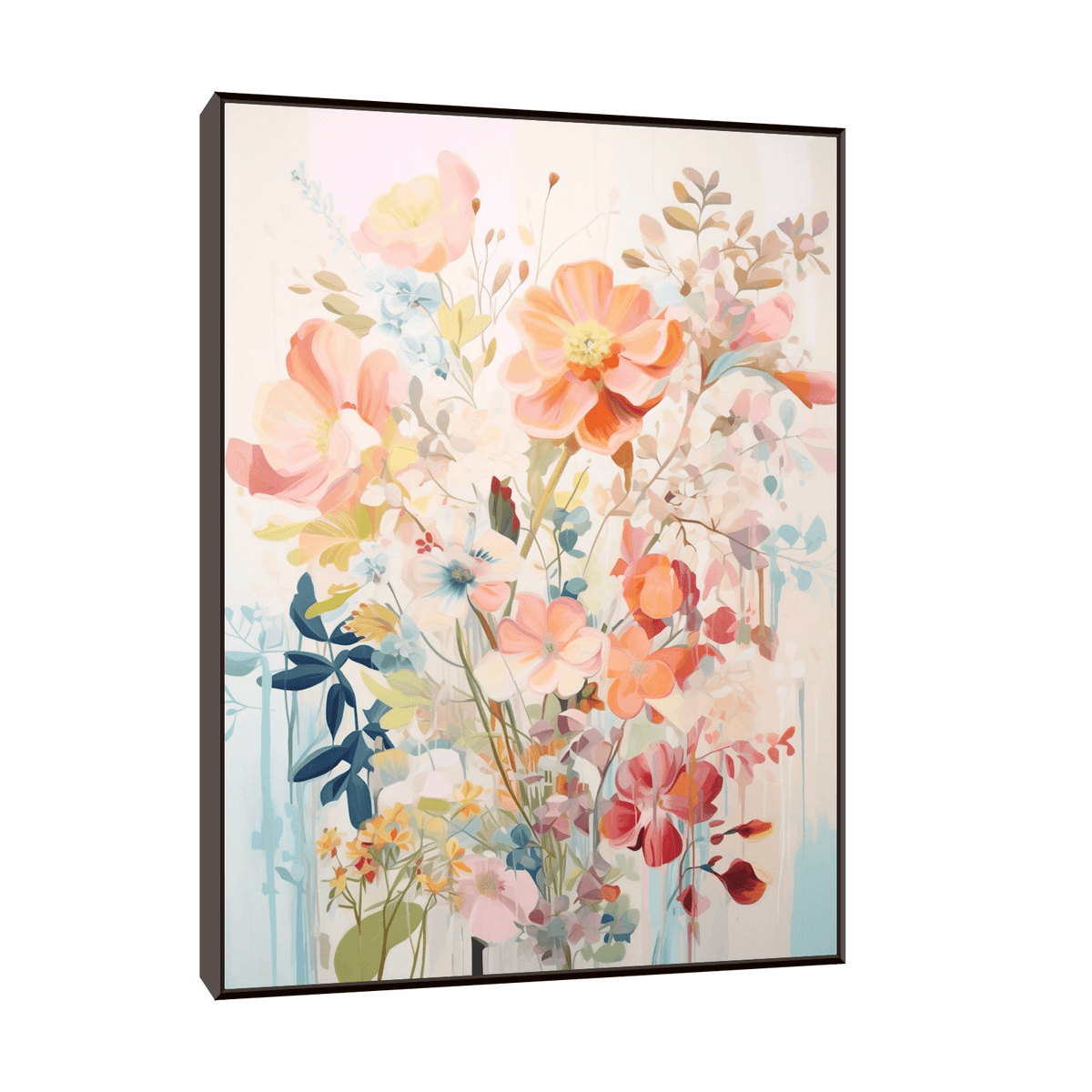 Floral arrangement orange & pink - ArtDeco Canvas