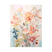 Floral arrangement orange & pink - ArtDeco Canvas