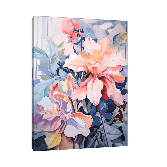 Floral arrangement pink & purple - ArtDeco Canvas