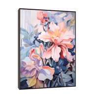 Floral arrangement pink & purple - ArtDeco Canvas