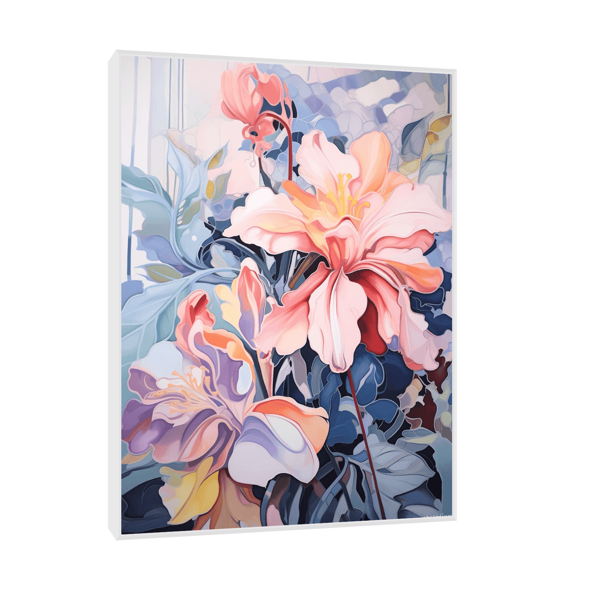 Floral arrangement pink & purple - ArtDeco Canvas