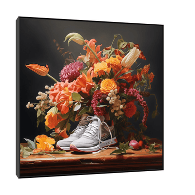 Floral bouquet with the Nike shoes - ArtDeco Canvas