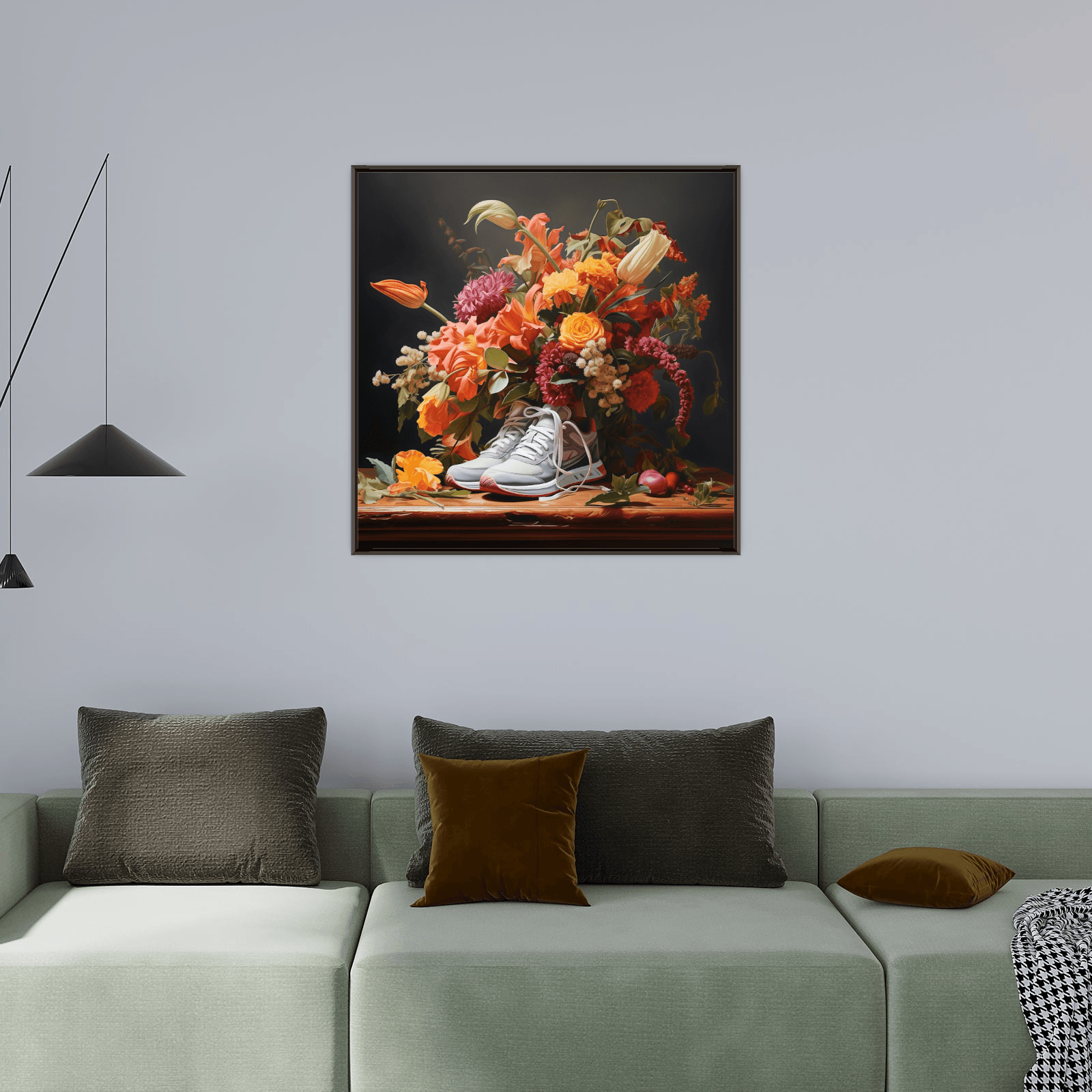 Floral bouquet with the Nike shoes - ArtDeco Canvas