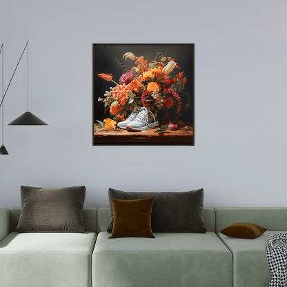 Floral bouquet with the Nike shoes - ArtDeco Canvas