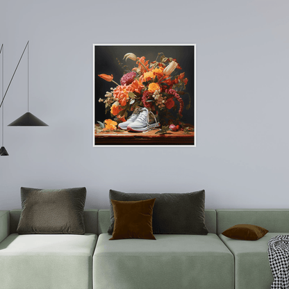 Floral bouquet with the Nike shoes - ArtDeco Canvas