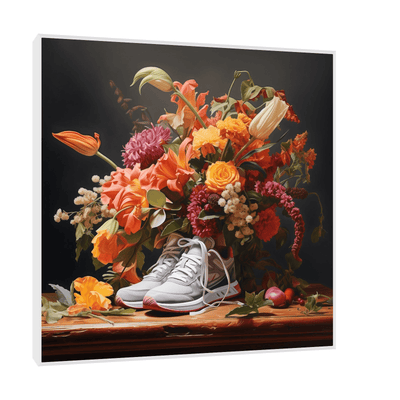 Floral bouquet with the Nike shoes - ArtDeco Canvas