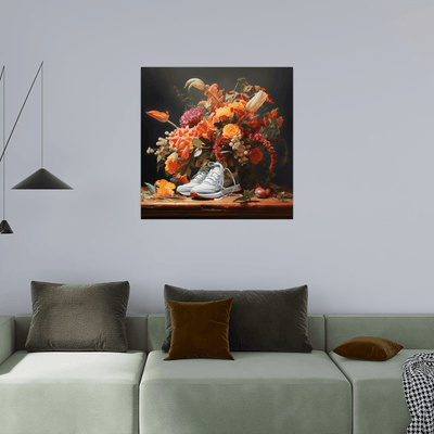 Floral bouquet with the Nike shoes - ArtDeco Canvas