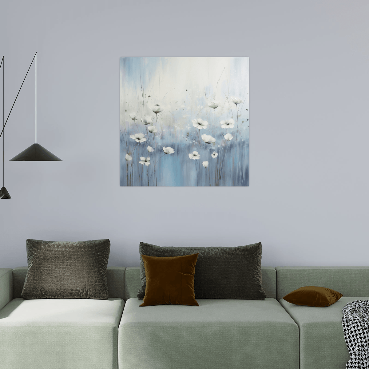 Floral meadow in blue - ArtDeco Canvas