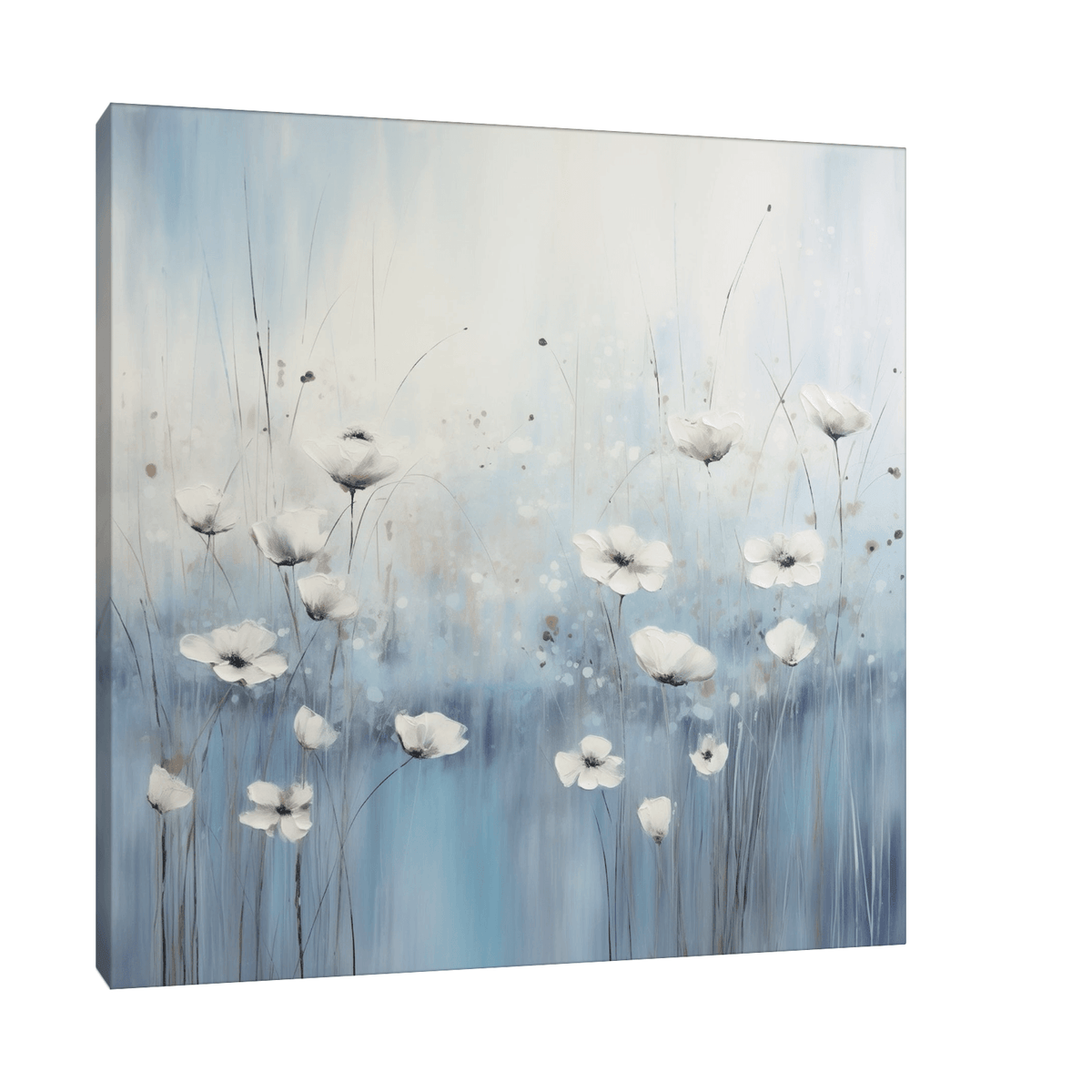 Floral meadow in blue - ArtDeco Canvas