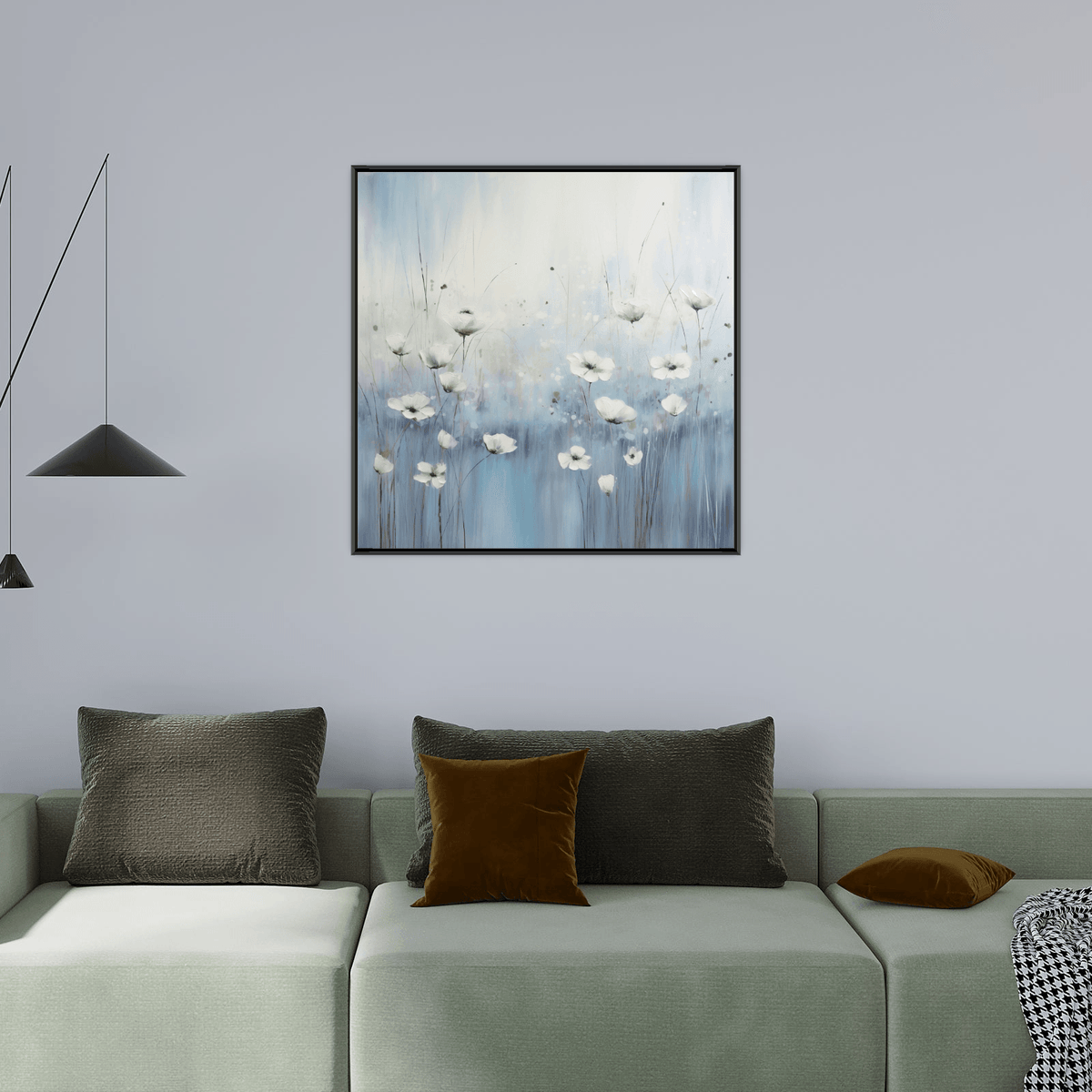 Floral meadow in blue - ArtDeco Canvas