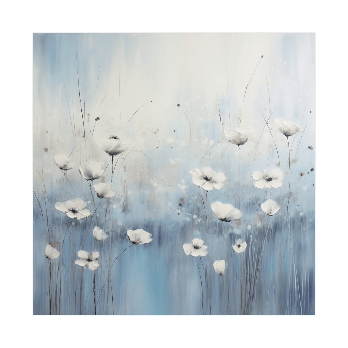 Floral meadow in blue - ArtDeco Canvas