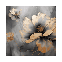 Floral perfection on grey - ArtDeco Canvas