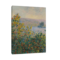 Flower Beds at Vétheuil, Claude Monet - ArtDeco Canvas