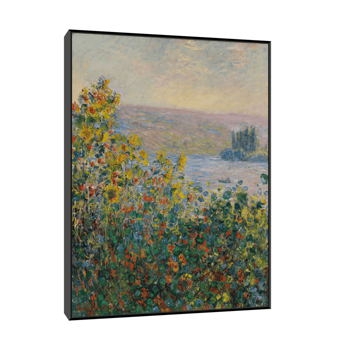 Flower Beds at Vétheuil, Claude Monet - ArtDeco Canvas