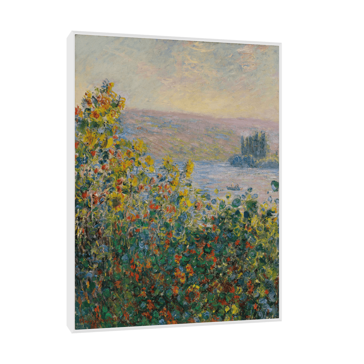 Flower Beds at Vétheuil, Claude Monet - ArtDeco Canvas