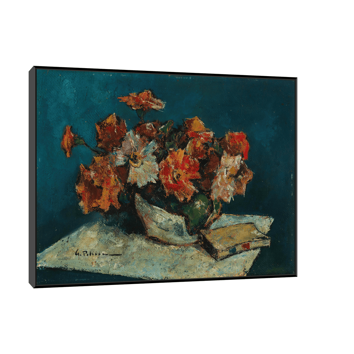 Flowers and a Book, Gheorghe Petraşcu - ArtDeco Canvas