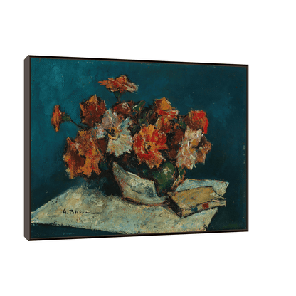 Flowers and a Book, Gheorghe Petraşcu - ArtDeco Canvas