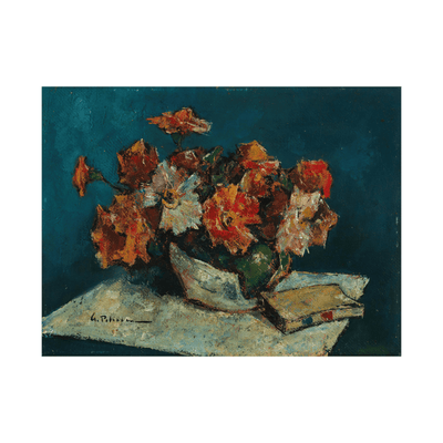 Flowers and a Book, Gheorghe Petraşcu - ArtDeco Canvas