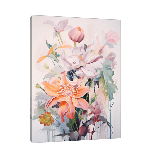 Flowers bouquet on beige - ArtDeco Canvas