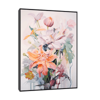 Flowers bouquet on beige - ArtDeco Canvas