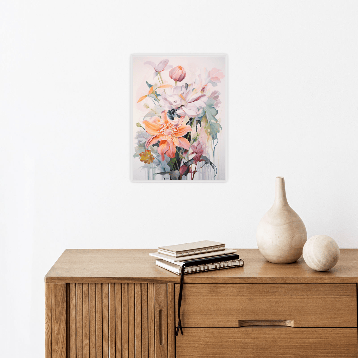 Flowers bouquet on beige - ArtDeco Canvas