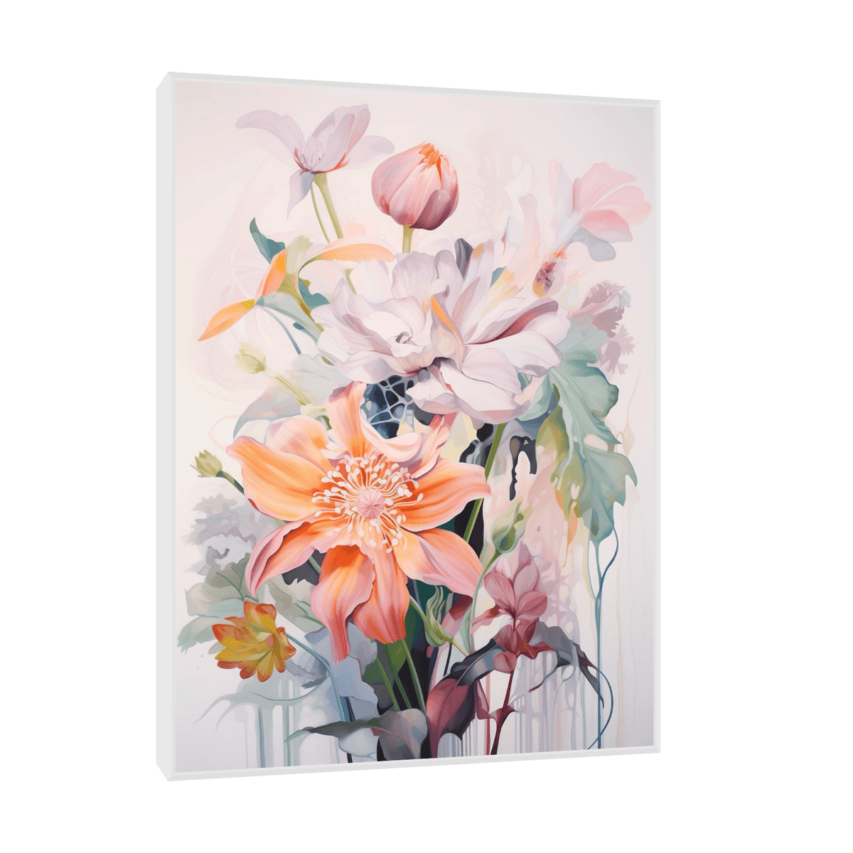 Flowers bouquet on beige - ArtDeco Canvas