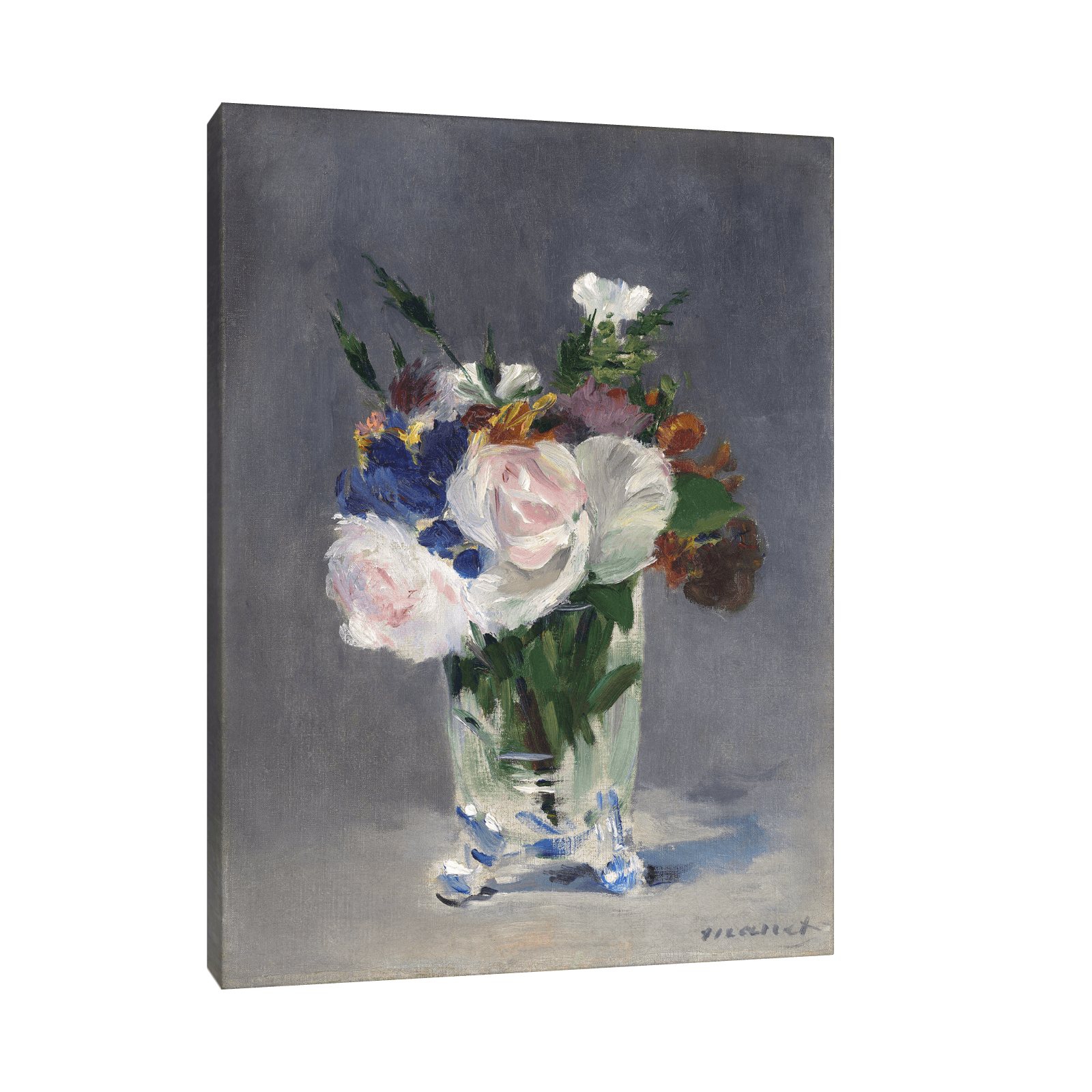 Flowers in a Crystal Vase, Édouard Manet - ArtDeco Canvas