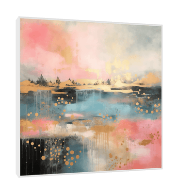 Forest lake pink reflection - ArtDeco Canvas