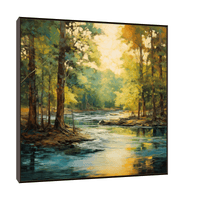 Forest river at sunrise - ArtDeco Canvas