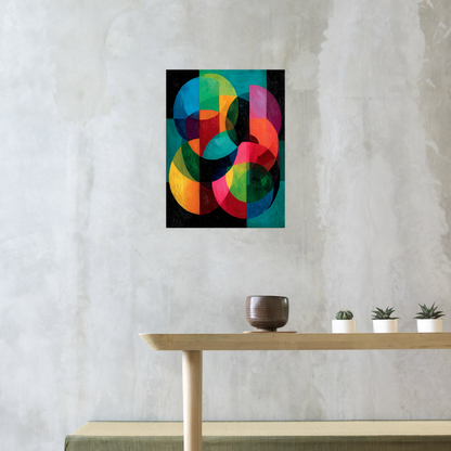 Geometric Fusion – Colorful Abstract Circle Composition