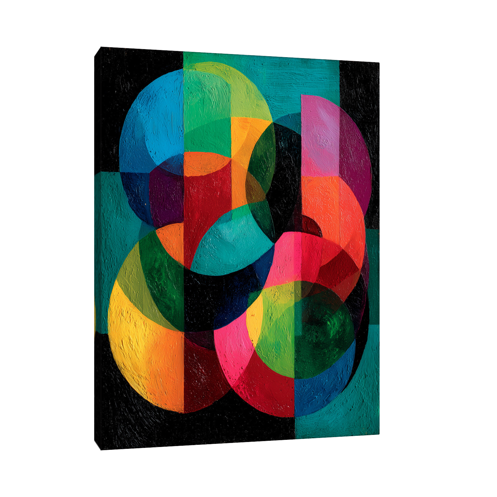 Geometric Fusion – Colorful Abstract Circle Composition